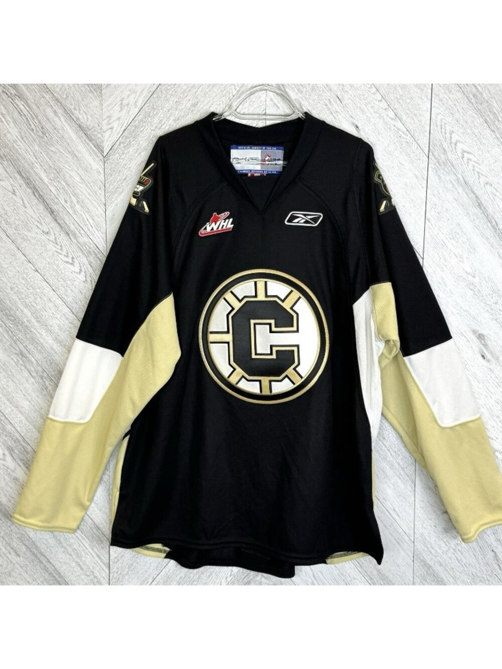 Reebok Chilliwack Bruins WHL Hockey Jersey Black Adult Size XL CHL Blank